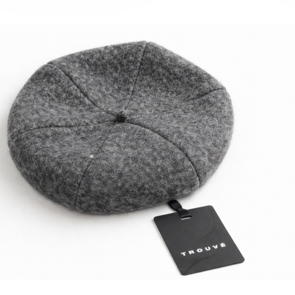 Trouvé Wool Blend Beret Hat Dark Gray Heather One Size Nordstrom